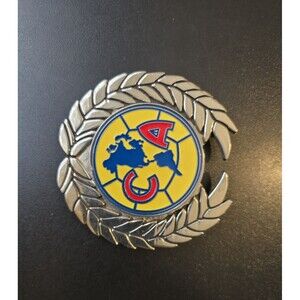 Club America RARE Beautiful 5.6 Oz. Belt Buckle 4 x 4 " Spinning Center 2.5 LOGO
